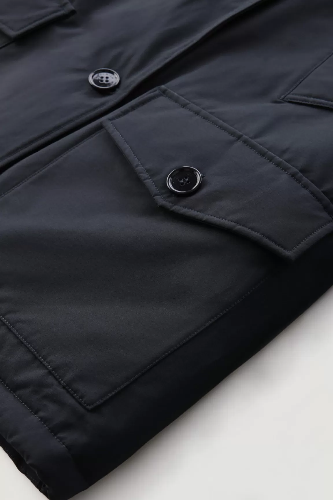 Woolrich Arctic Parka Van Ramar Cloth Met Vier Zakken En Afneembaar Bont Dark Navy New