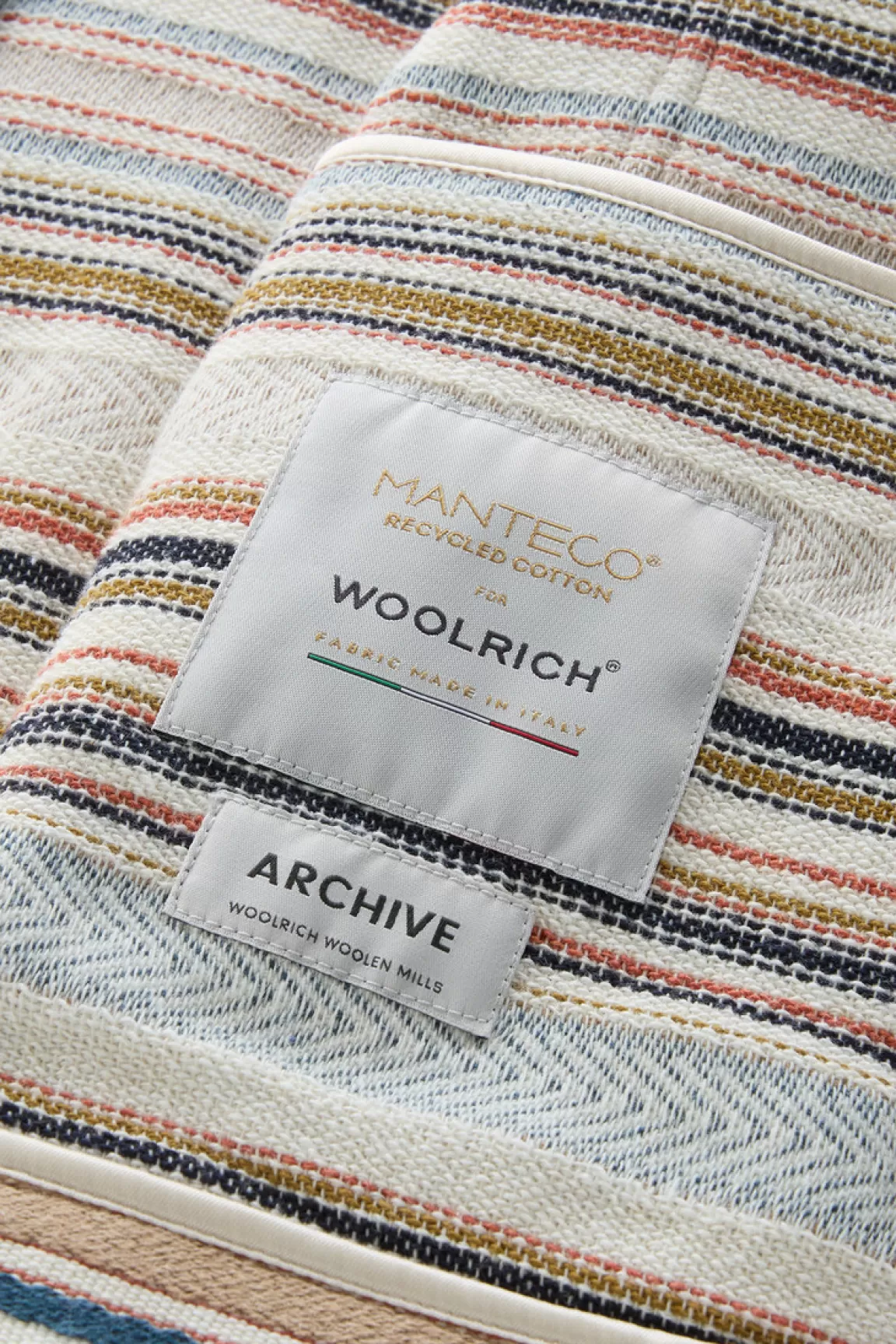 Woolrich Gentry Overhemdjack In Een Mix Van Gerecycled Katoen En Manteco Ethnic White Stripe Hot