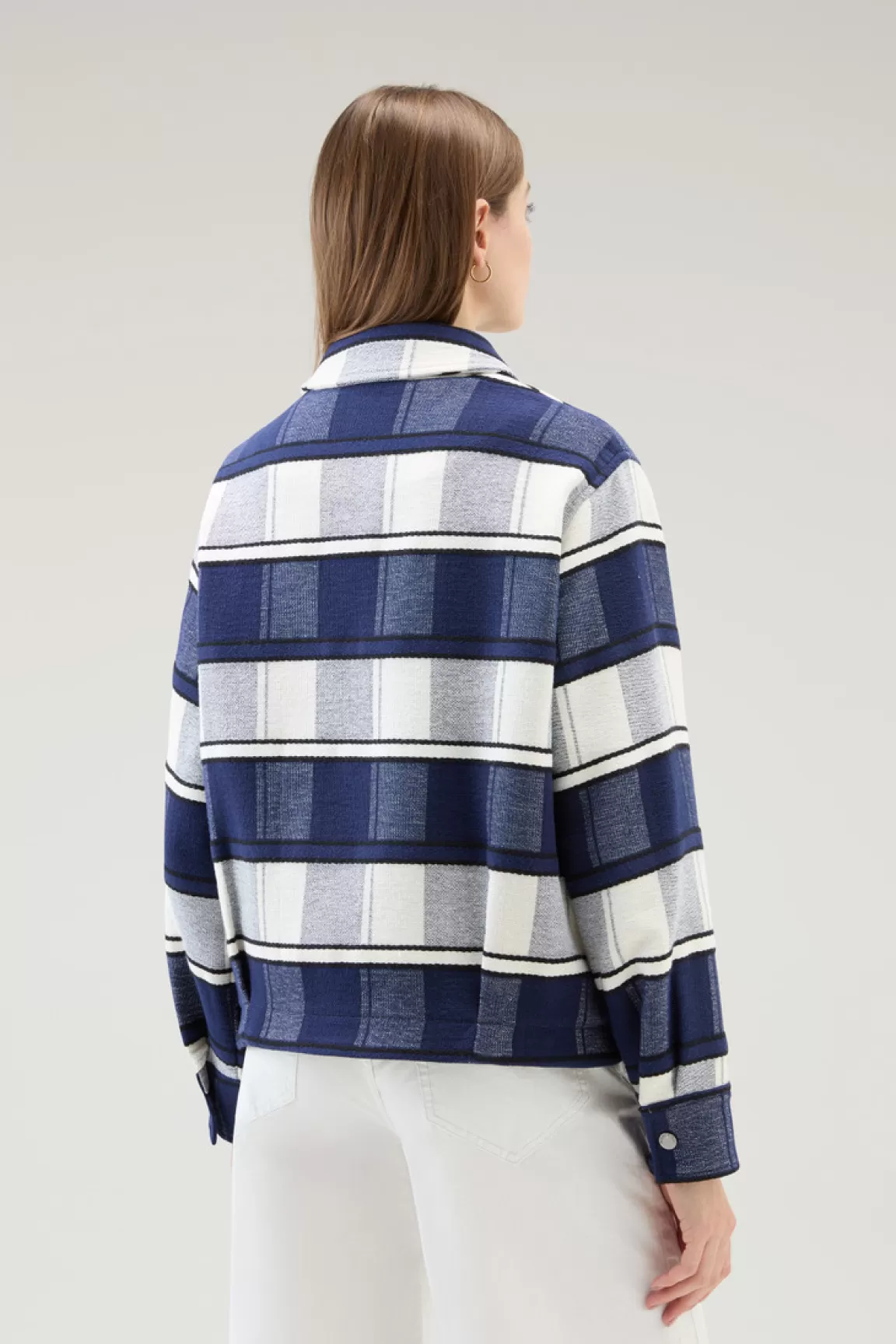 Woolrich Gentry Overhemdjack In Een Mix Van Gerecycled Katoen En Manteco Twilight Blue Check Sale