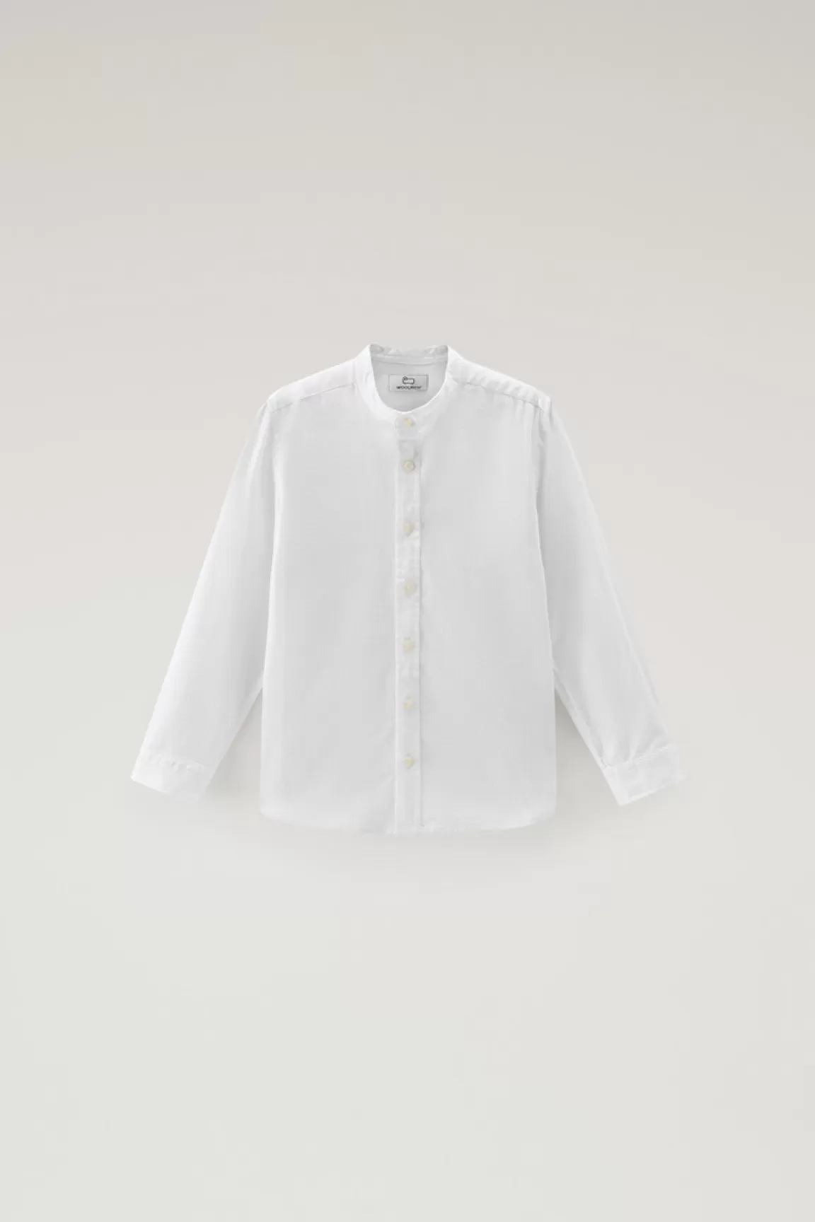 Woolrich Koreaans Overhemd Voor Jongens Van Een Mix Van Linnen En Katoen Bright White Cheap