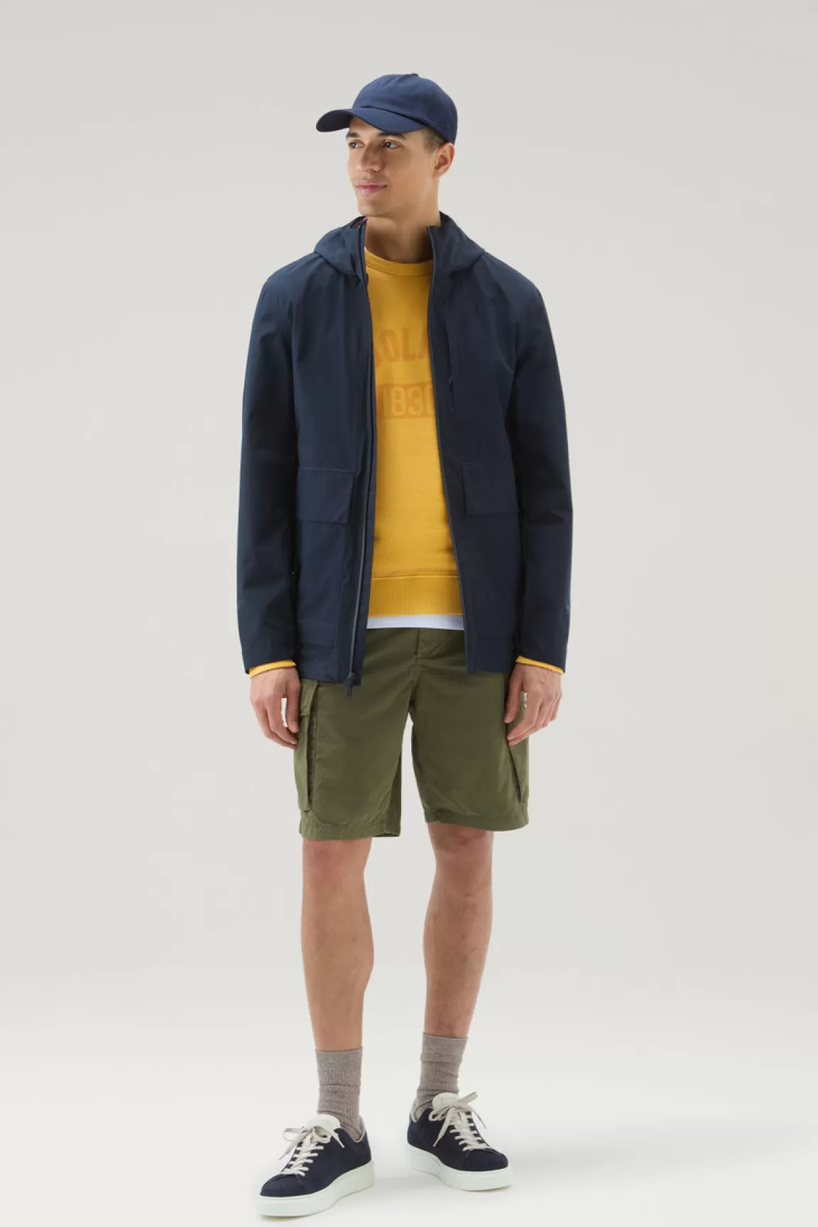 Woolrich Mountain-jack Van WINDSTOPPER GORE-TEX Melton Blue Clearance