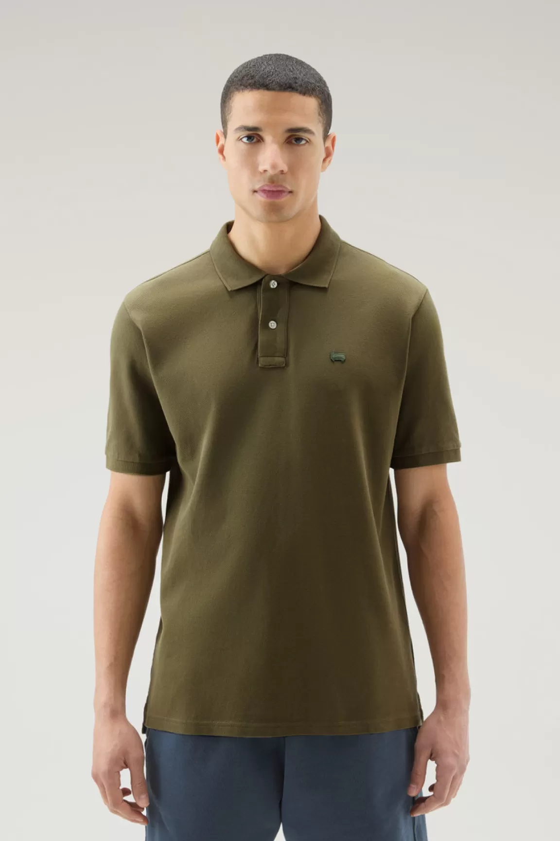 Woolrich Poloshirt Van Zuiver Katoenen Piqué Lake Olive Discount