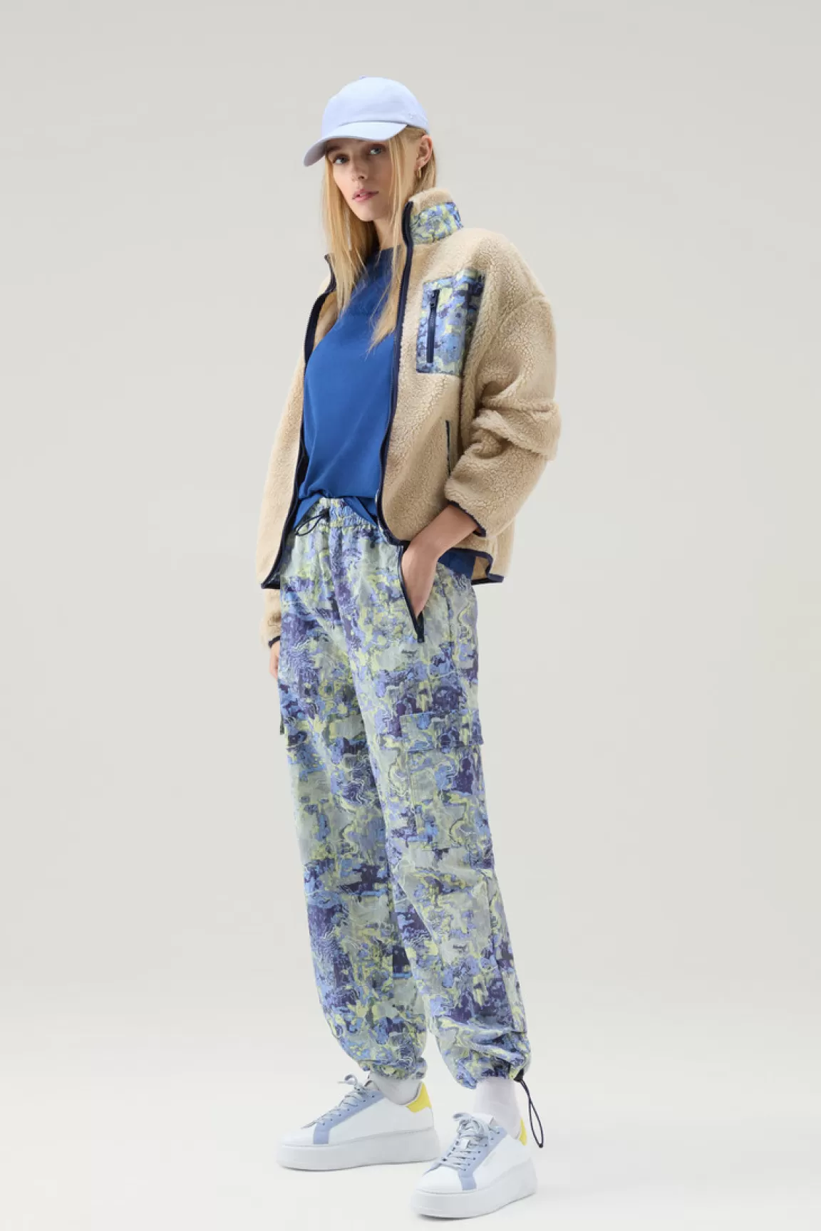 Woolrich Sherpafleece Met Col En Details In CORDURA Textiel Light Oak Best Sale