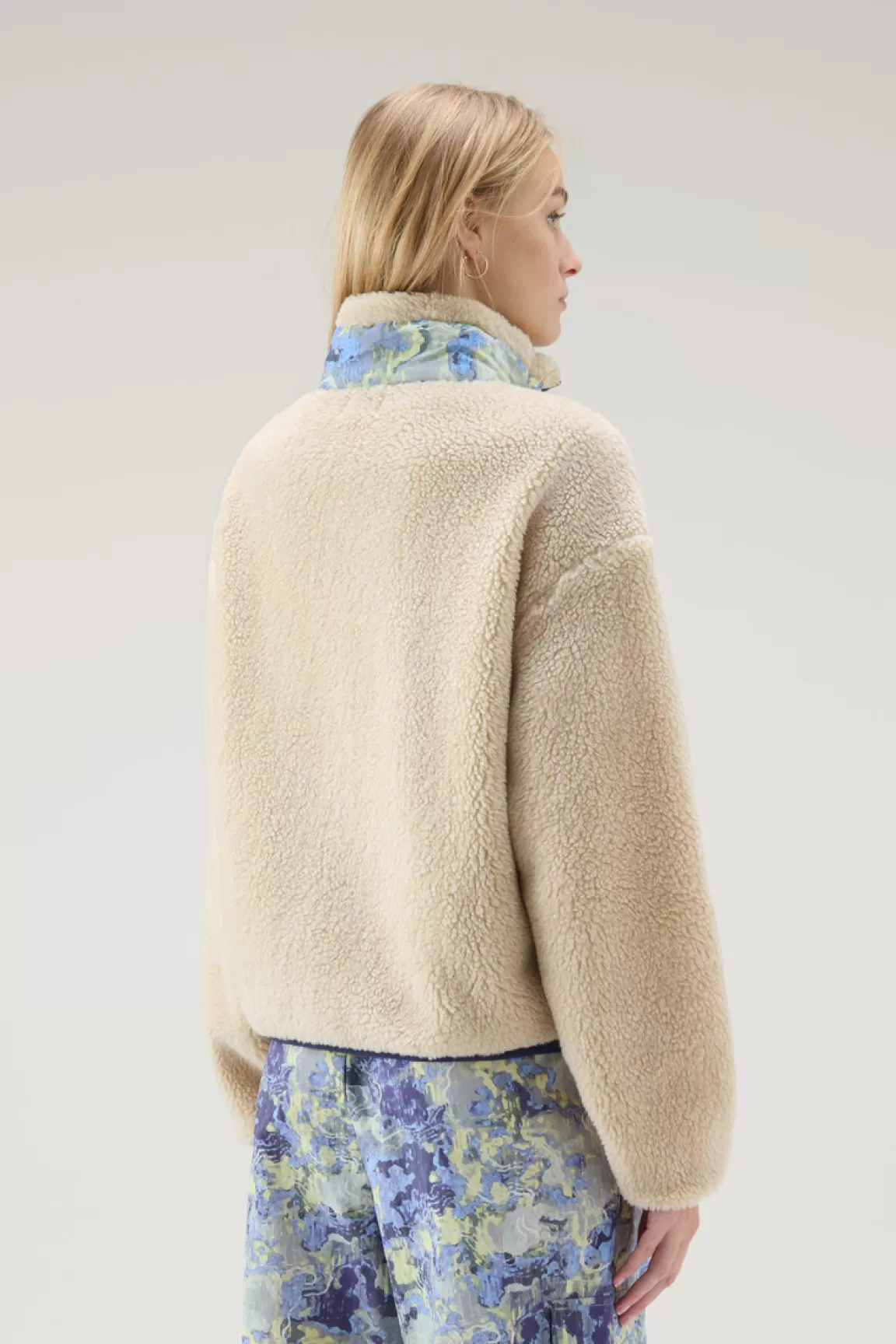 Woolrich Sherpafleece Met Col En Details In CORDURA Textiel Light Oak Best Sale