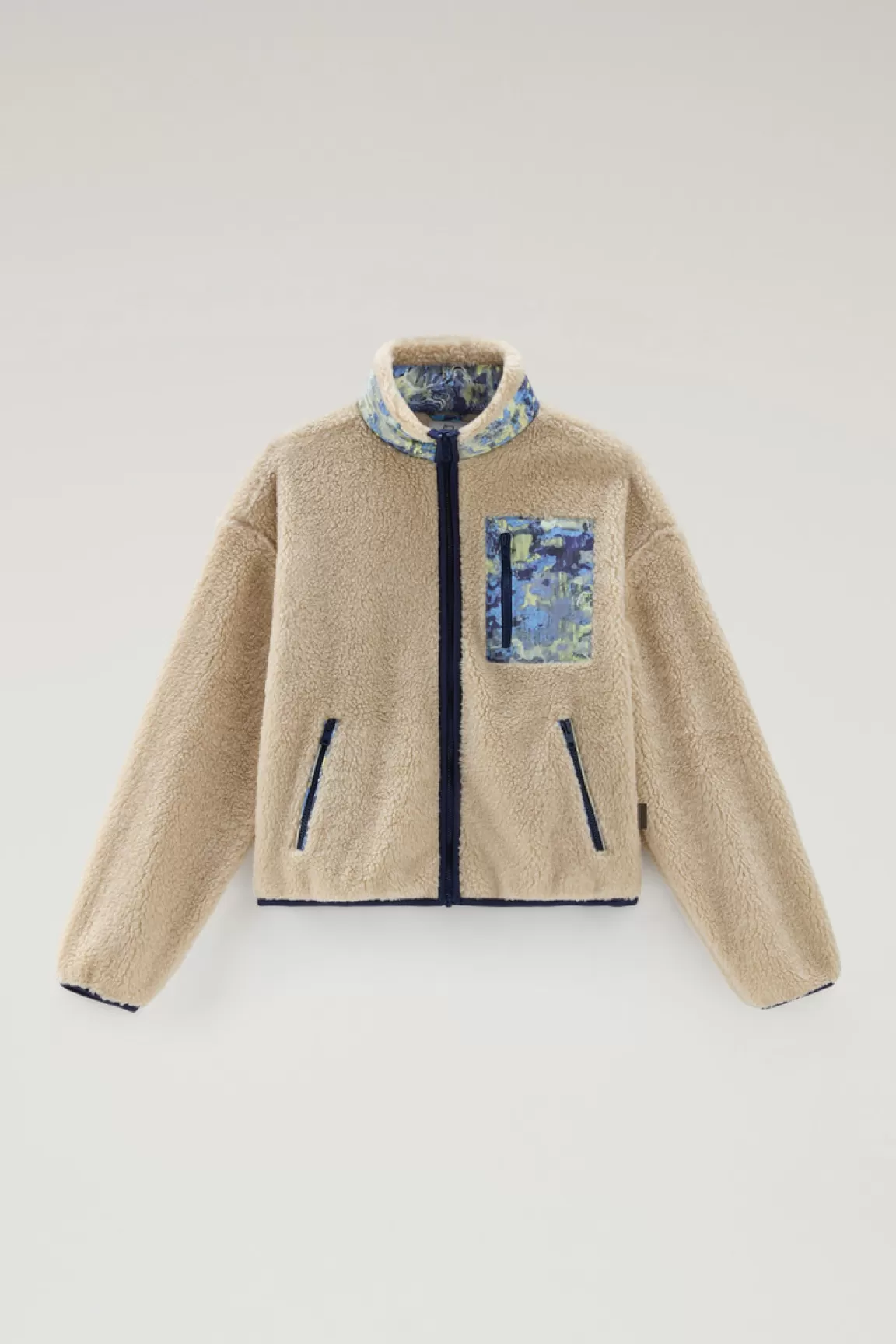 Woolrich Sherpafleece Met Col En Details In CORDURA Textiel Light Oak Best Sale