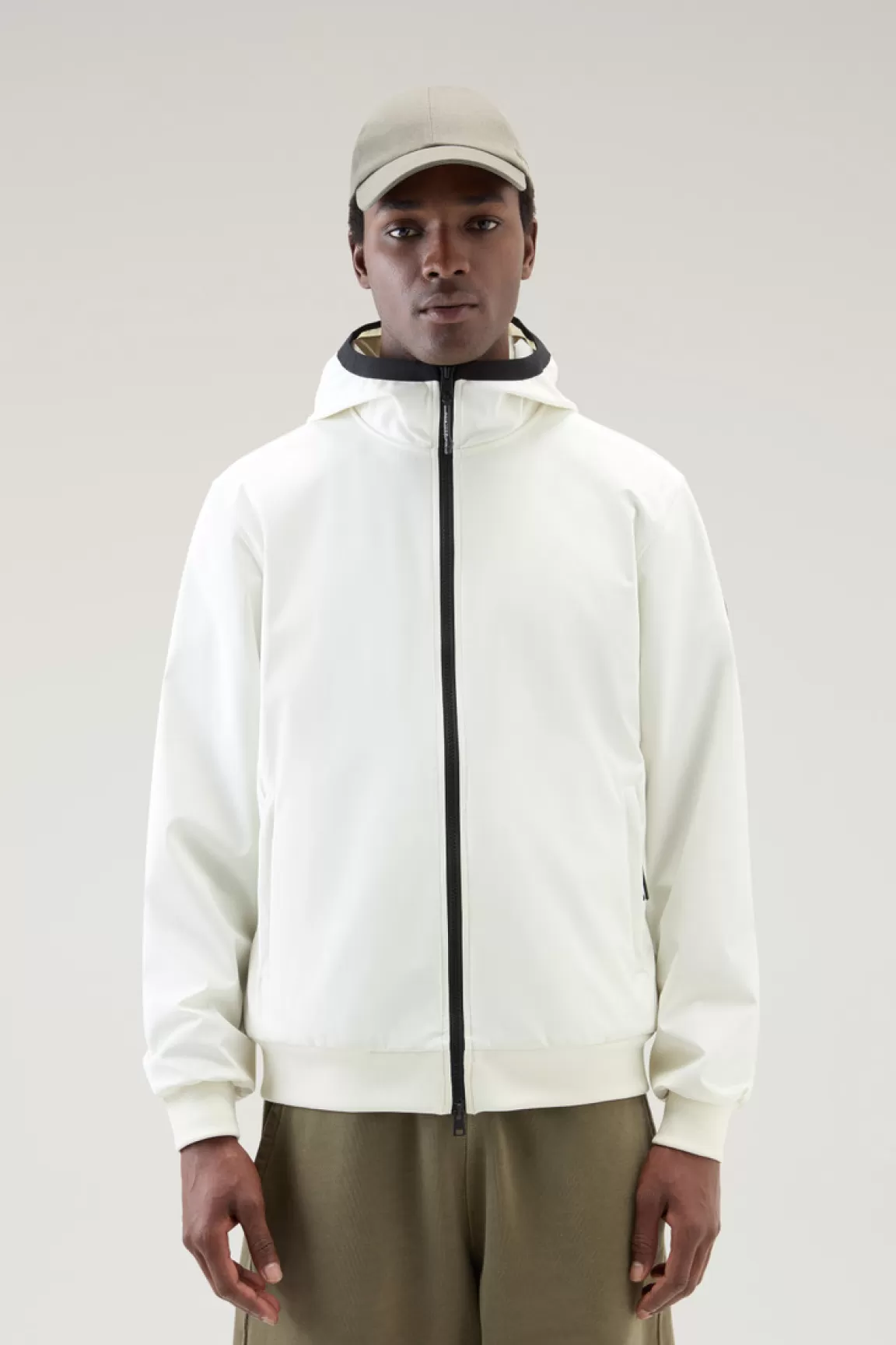 Woolrich Softshell Sweater Met Capuchon Stone New