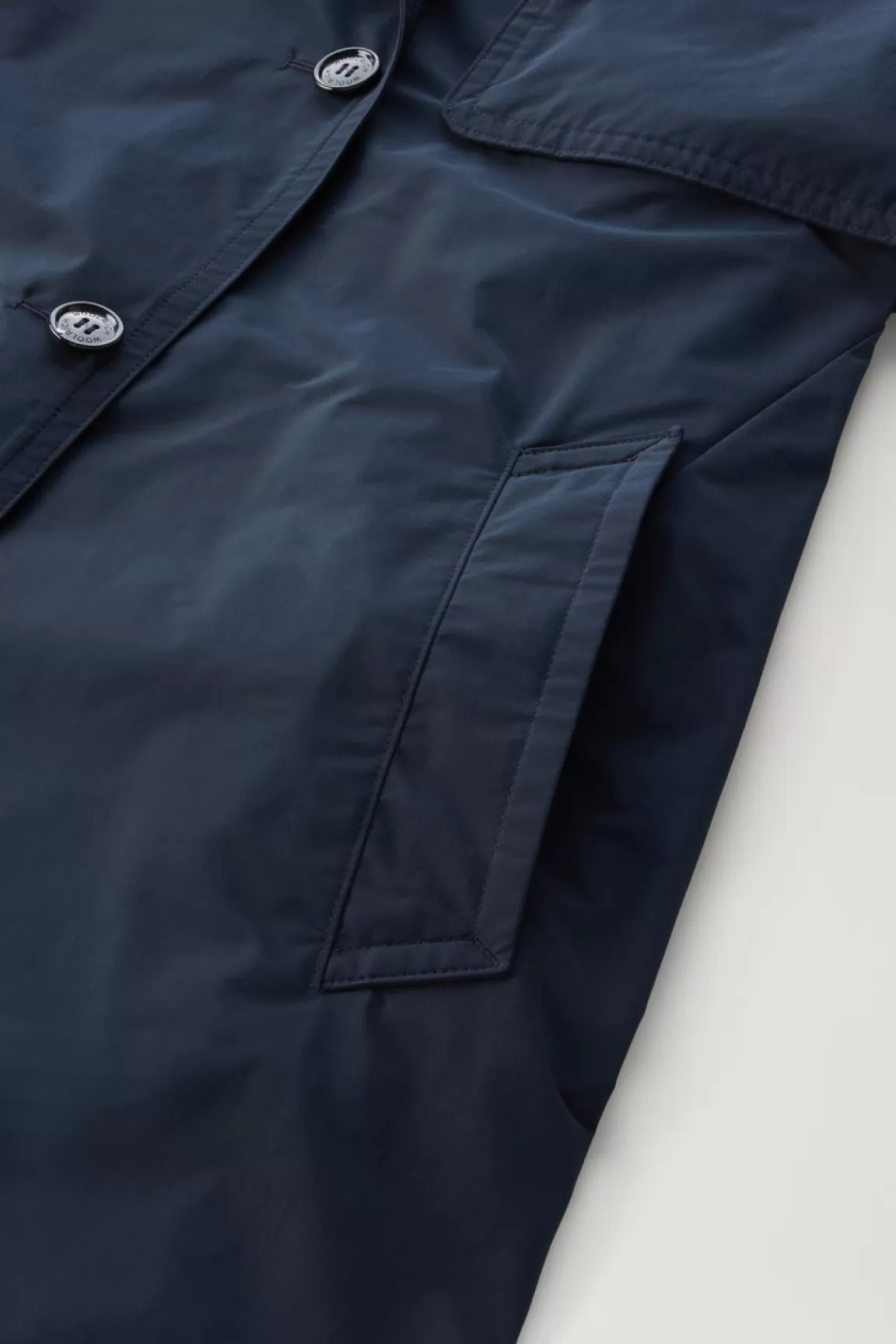 Woolrich Trenchcoat Van Urban Touch-stof Met Tailleband Met Riem Melton Blue Shop