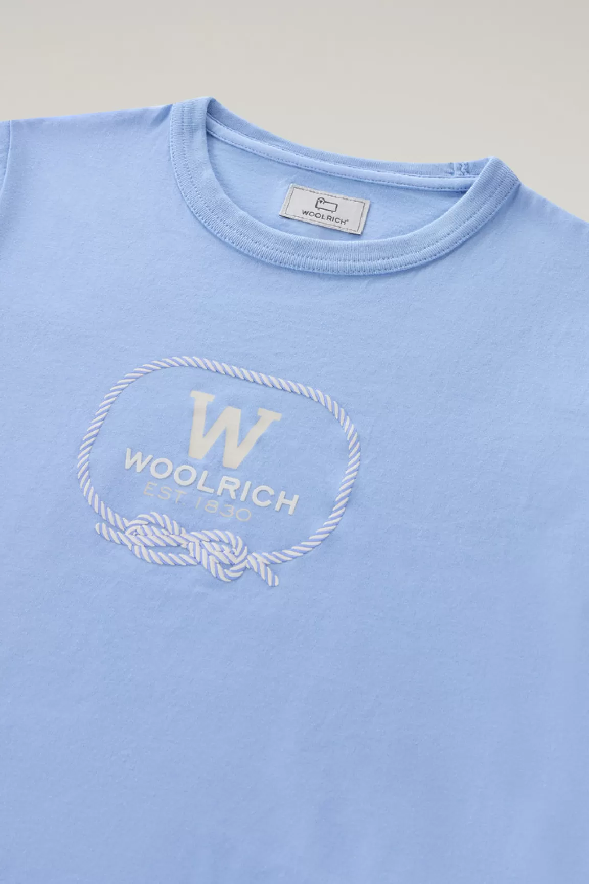 Woolrich T-shirt Voor Jongens Van Zuiver Katoen Met Grafische Print Sea Breeze Cheap