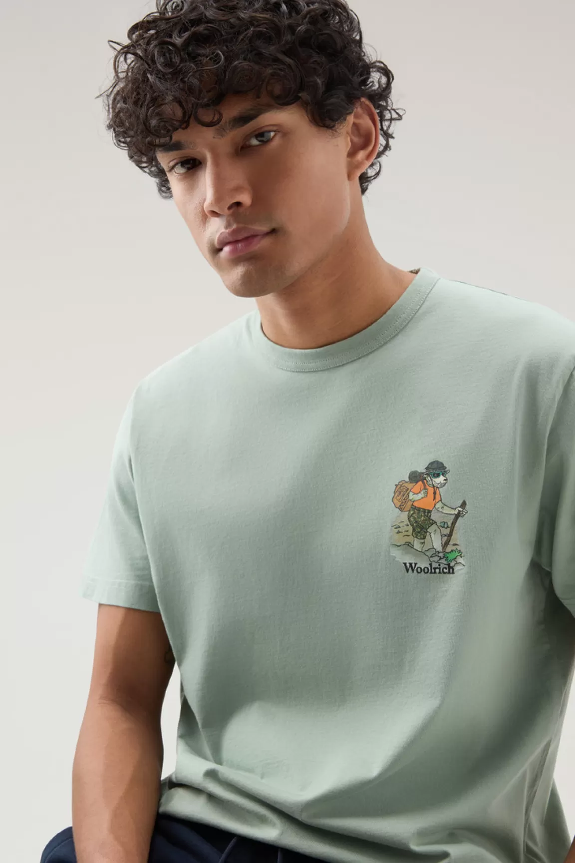 Woolrich T-shirt Voor Jongens Van Zuiver Katoen Met Grafische Print Sage Shop