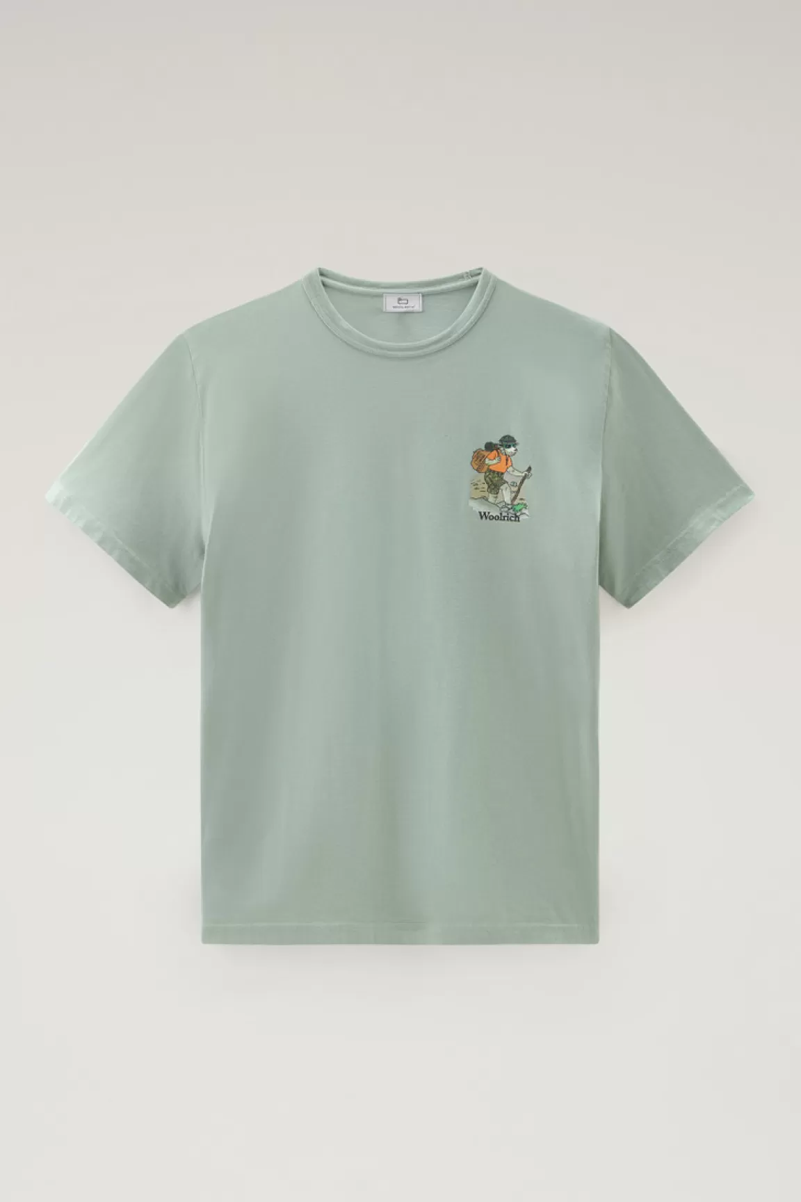 Woolrich T-shirt Voor Jongens Van Zuiver Katoen Met Grafische Print Sage Shop
