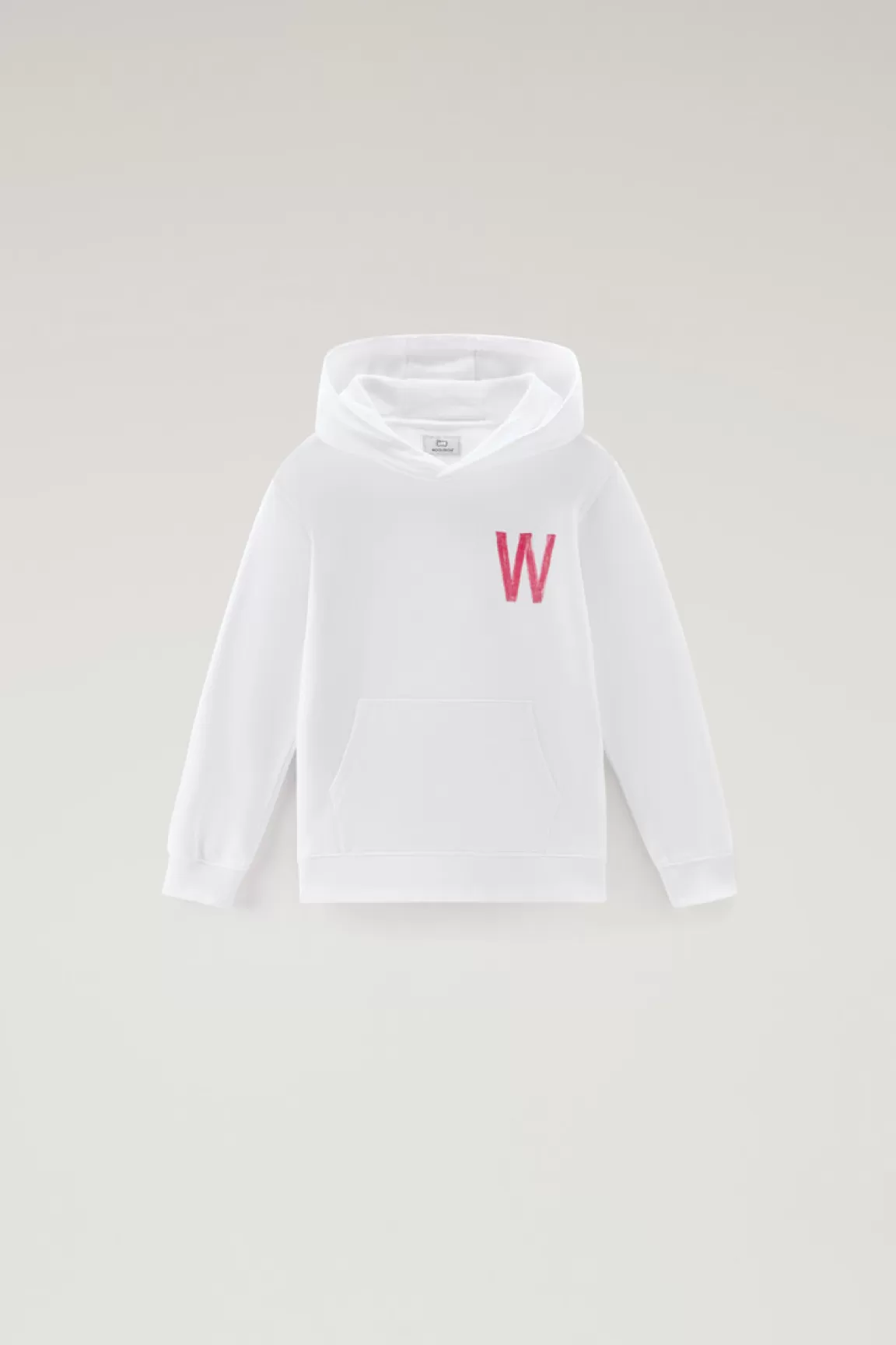 Woolrich Zuiver Katoenen Hoodie Voor Jongens Bright White Discount
