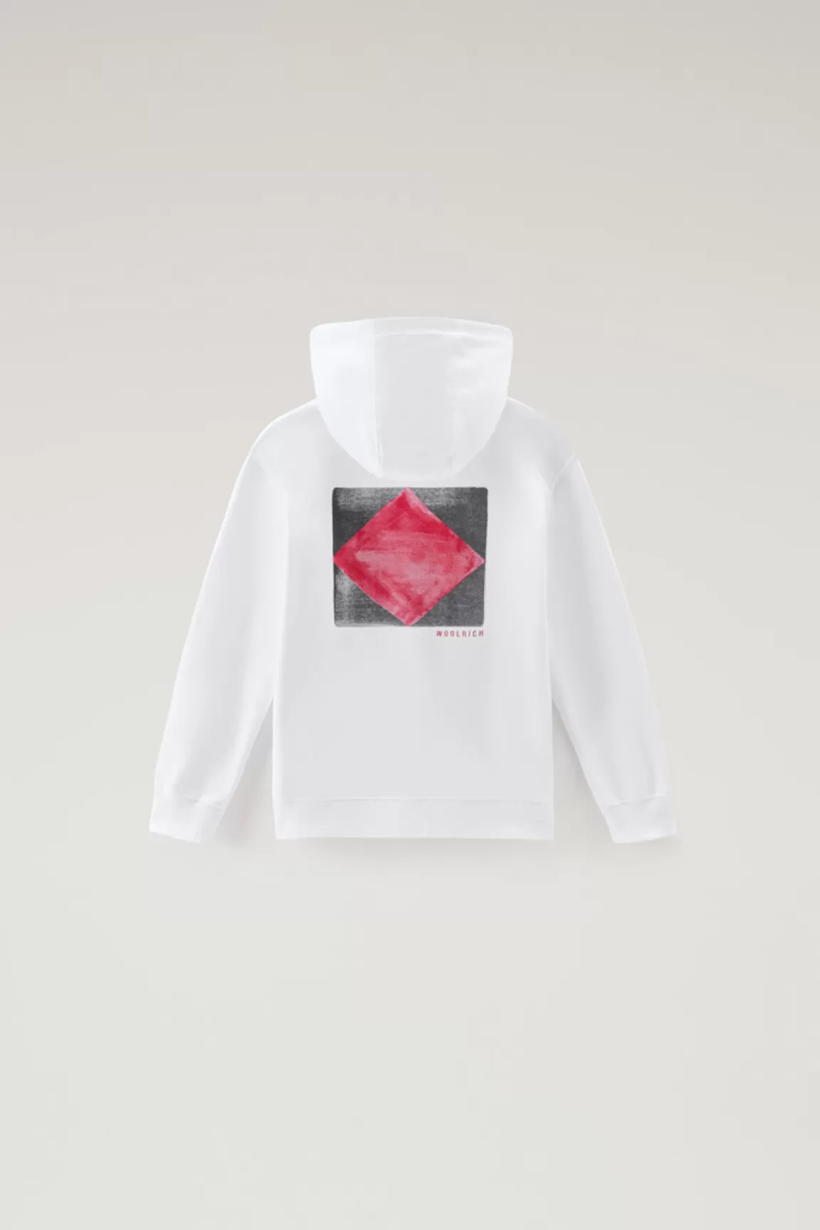 Woolrich Zuiver Katoenen Hoodie Voor Jongens Bright White Discount