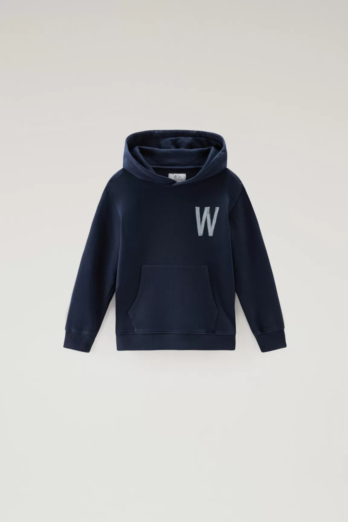 Woolrich Zuiver Katoenen Hoodie Voor Jongens Melton Blue Cheap