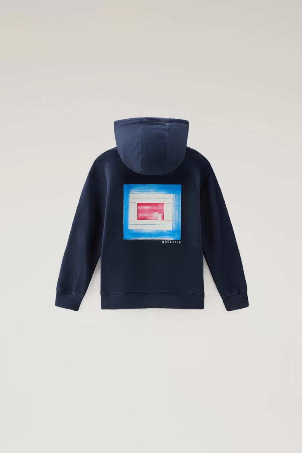 Woolrich Zuiver Katoenen Hoodie Voor Jongens Melton Blue Cheap